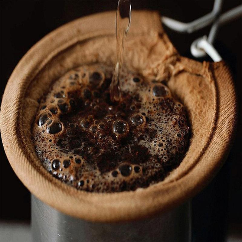 Product Introduction of Reusable Coffee Filter Bag with Stainless Steel Handle Flannel Cloth Strainer Mesh Basket Tools Suit Handle Coffee Flannel Cloth Strainer Reusable Coffee Filter Bag Mesh Filter Bag for Kitchen Mesh Straining Tools Coffee Dripper Mesh Strainer Filter Spoon 17