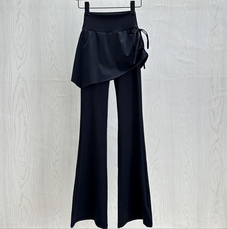 Product Introduction of 2024 Autumn and Winter New Fake Two-Piece Yoga Bell-Bottom Pants Women's Anti-Exposure High Waist Hip Lift Skinny Slimming Sports Culottes Womenswear Lingerie Comfort Basic 10