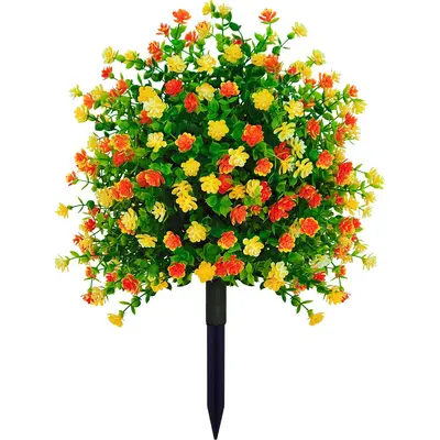40” Artificial Cedar Topiary Trees (2-Pack) – UV Resistant, Ground Spike, Indoor/Outdoor