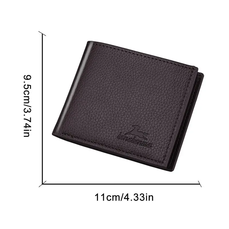 Ví Da, Dành Cho Nam, Phong Cách Doanh Nhân, Nhiều Ngăn, Đựng Thẻ, Màu Nâu, Kích Thước A4G9 8