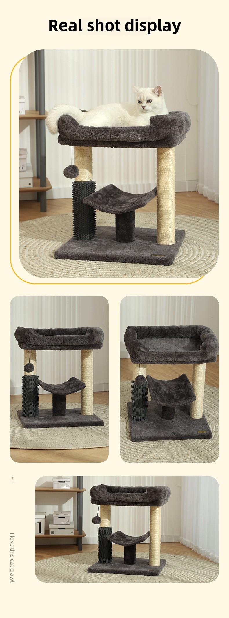 Product Introduction of Cat Climbing Frame Cat Nest Cat Tree Integrated Shelf Small Jumping Platform Scratching Pole Sisal Wear-Resistant Cat Climber Cat Toy 7
