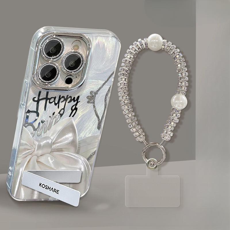 Ốp điện thoại nơ trắng cho iPhone 15, 14, 13, 12, 11 Pro Max, XR, X, XS Max, 15Plus, 14Plus, ốp lưng chống sốc Phụ Kiện Case