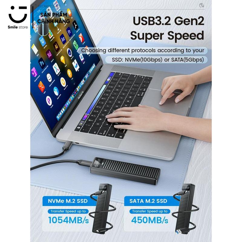 Box Ổ Cứng SSD M2 NVME / M2 SATA To USB Type-C 0
