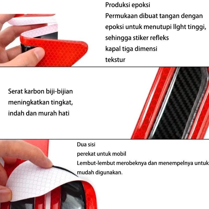 [Luarr]   Stiker dekoratif reflektif mobil, stiker reflektif pelindung fender dan bodi mobil, strip pelindung pintu mobil