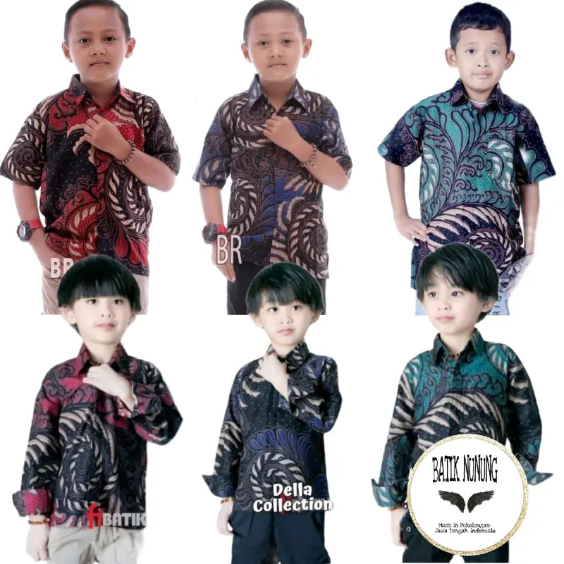 Kemeja batik Anak Puser series bahan Katun Lengan pendek Lengan panjang 0