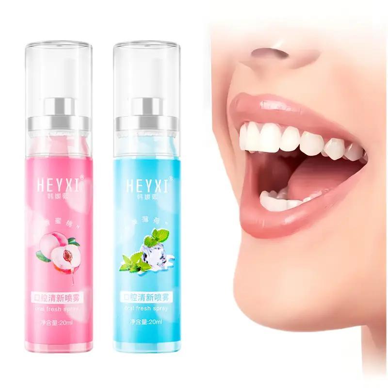 Peach & Mint Flavor Oral Spray, 2 Counts/set Mouth Freshener Spray, Cooling Spray, Oral Care Spray for Men & Women 0