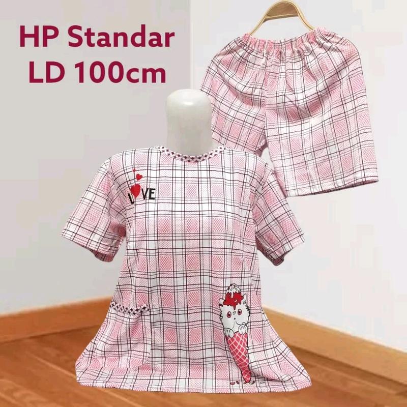 BabyDoll Wanita Dewasa Hotpant Standar Celana Pendek LD 100Cm Motif Bordil Kaos 1