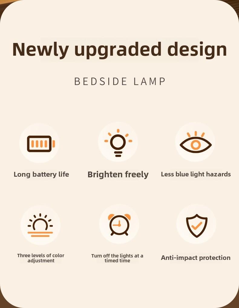 Product Introduction of LED Rechargeable Touch Pat Light Night Feeding Remote Control Baby Bedside Lamp Dormitory Atmosphere Night Light 1