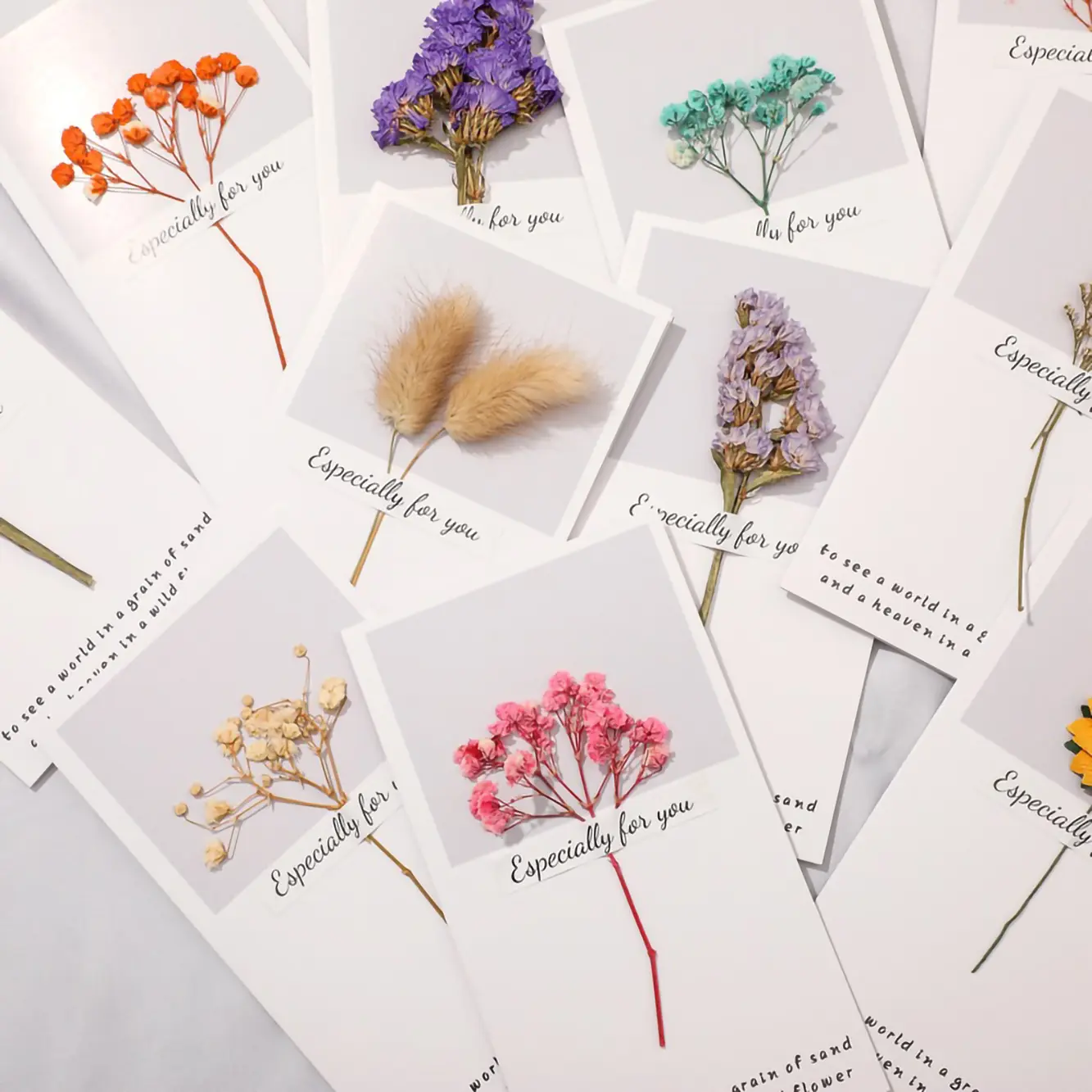 Dried Flower Blessing Card for Mother's Day Gift Birthday Business Thank-you Greeting Cards