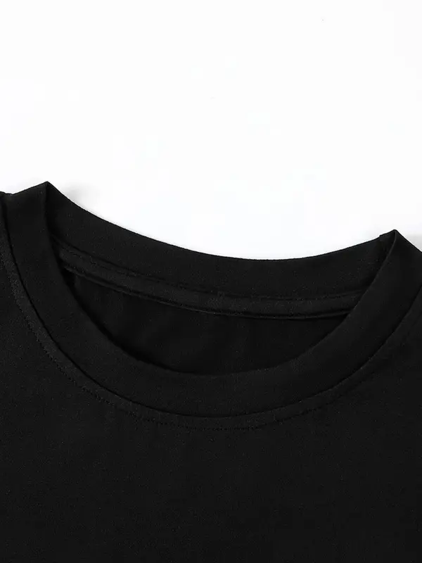 Men's Regular Fit Letter Print Round Neck Tee, Casual Short Sleeve Crew Neck T-shirt for Daily Wear, Fashion Men's Top for Summer 8