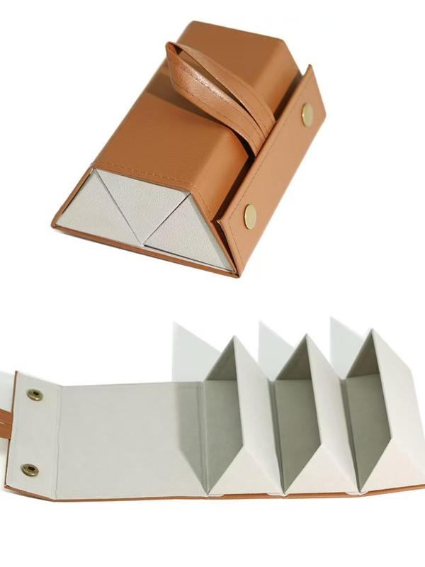 Modern Multi-functional Glasses Storage Box, Foldable Pu Leather Glasses Case, Large Capacity Glasses Storage Box for Women & Men 0