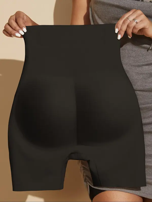 Women's Solid Color High Waist Shapewear Shorts, High Stretch Comfortable Breathable Tummy Control Butt Lifting Seamless Shaper, Women's Shapewear Bottoms for Daily Wear, Womenswear 0