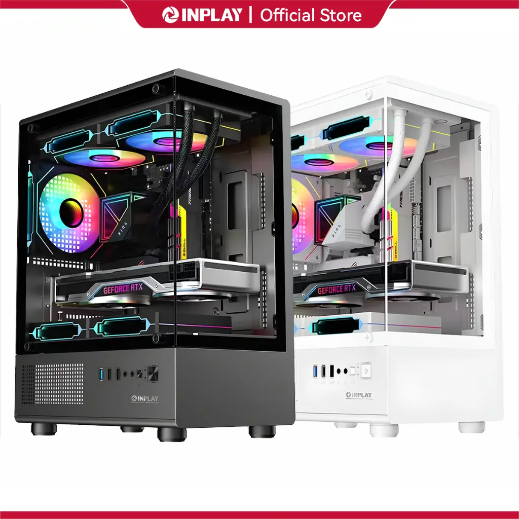 Inplay Openview V300 PC Case With Tempered Glass Mid-Tower M-ATX ...