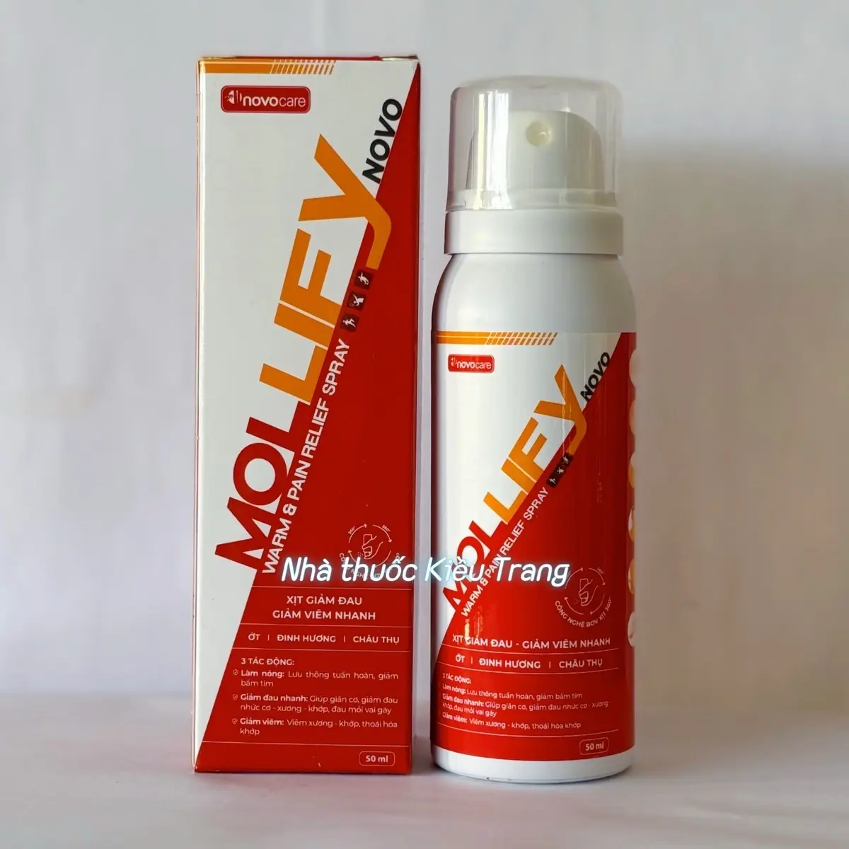 Xịt giảm đau nhanh Mollify novo Warm & Pain - 50ml