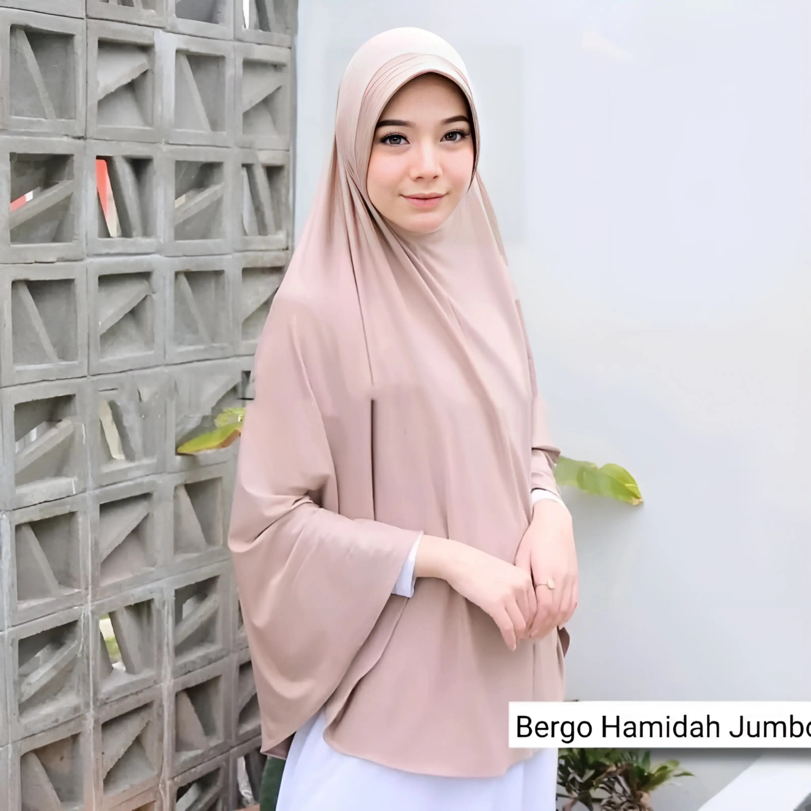 BERGO HAMIDAH JERSEY SIZE XL PREMIUM Jilbab Nyaman Jilbab Nyaman Simple Tebal Muslim Kerudung Instan Khimar Syari