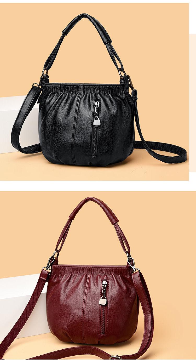 Authentic Leather Tactile Feel Small Bag Female Ladies New Bag Portable Shoulder Crossbody Bag Mother Bag Grandma Bag shoulder bag women's tote bags Sculpted for the Modern Woman