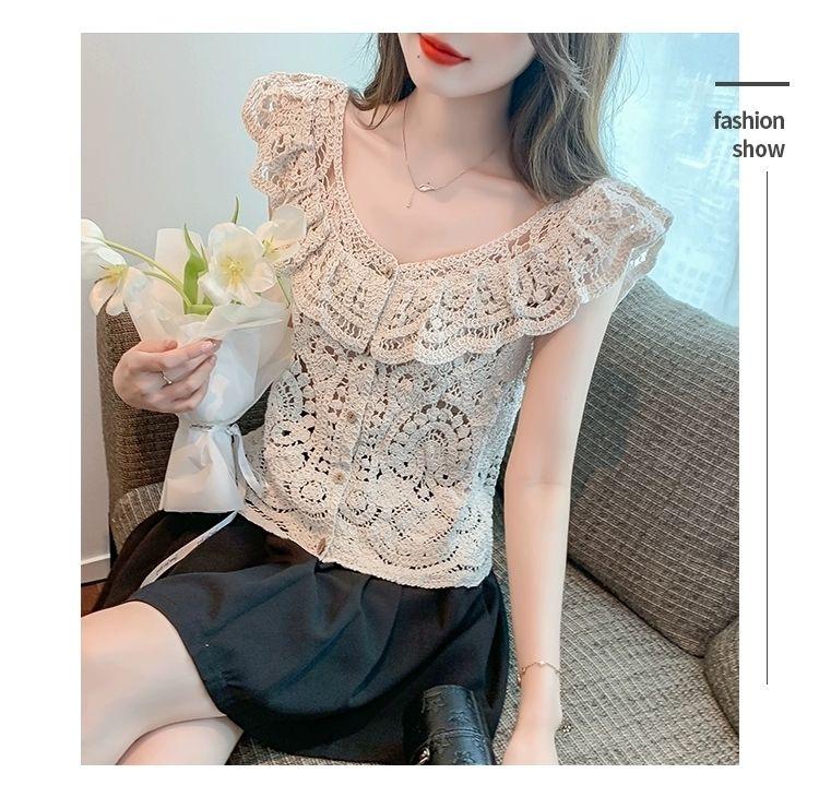 Product Introduction of Quần Áo Nữ, Bộ Sưu Tập Mùa Hè 2024, Áo Thun Ren Ngắn Khoét Lỗ Thiết Kế Đẹp, Độc Đáo Và Sang Trọng, Áo Không Tay Hàng Mới Về 25