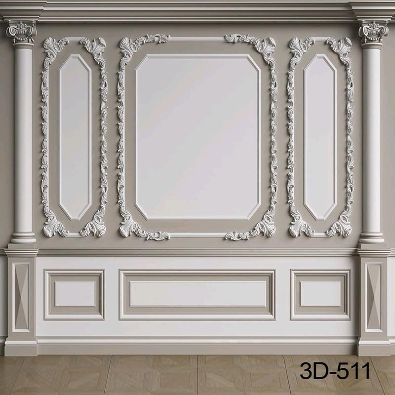 Wallpaper Dinding 3D Motif Wall Moulding Wainscoting 2