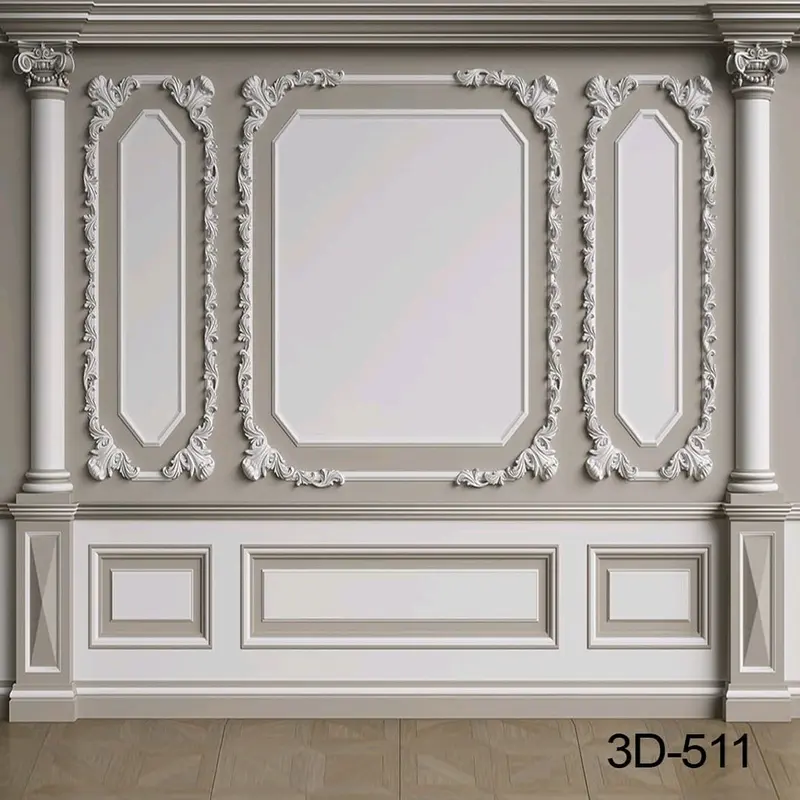 Wallpaper Dinding 3D Motif Wall Moulding Wainscoting 2