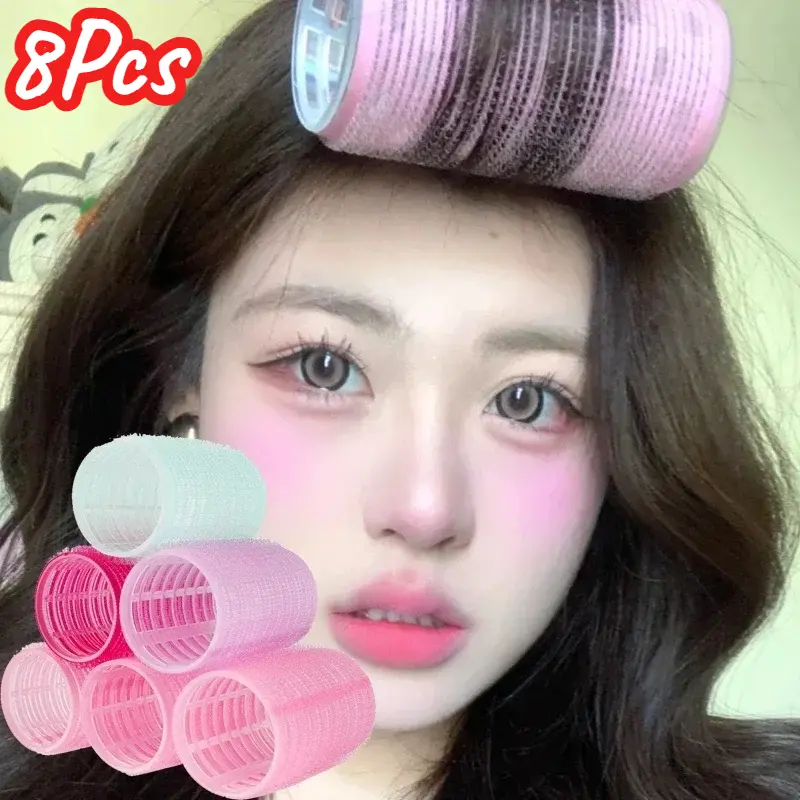 2/4/6/8Pcs Hair Rollers Self Grip Hair Curlers Heatless Roller Salon Dressing Curlers Jumbo Size Sticky Hair Styling Tools