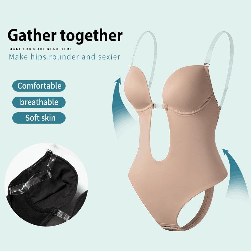 Product Introduction of One-piece bra bodyshaper invisible shoulder halter dress seamless deep V Shapewear Lingerie Lady Compression Women Womenswear Comfort Innerwear 7