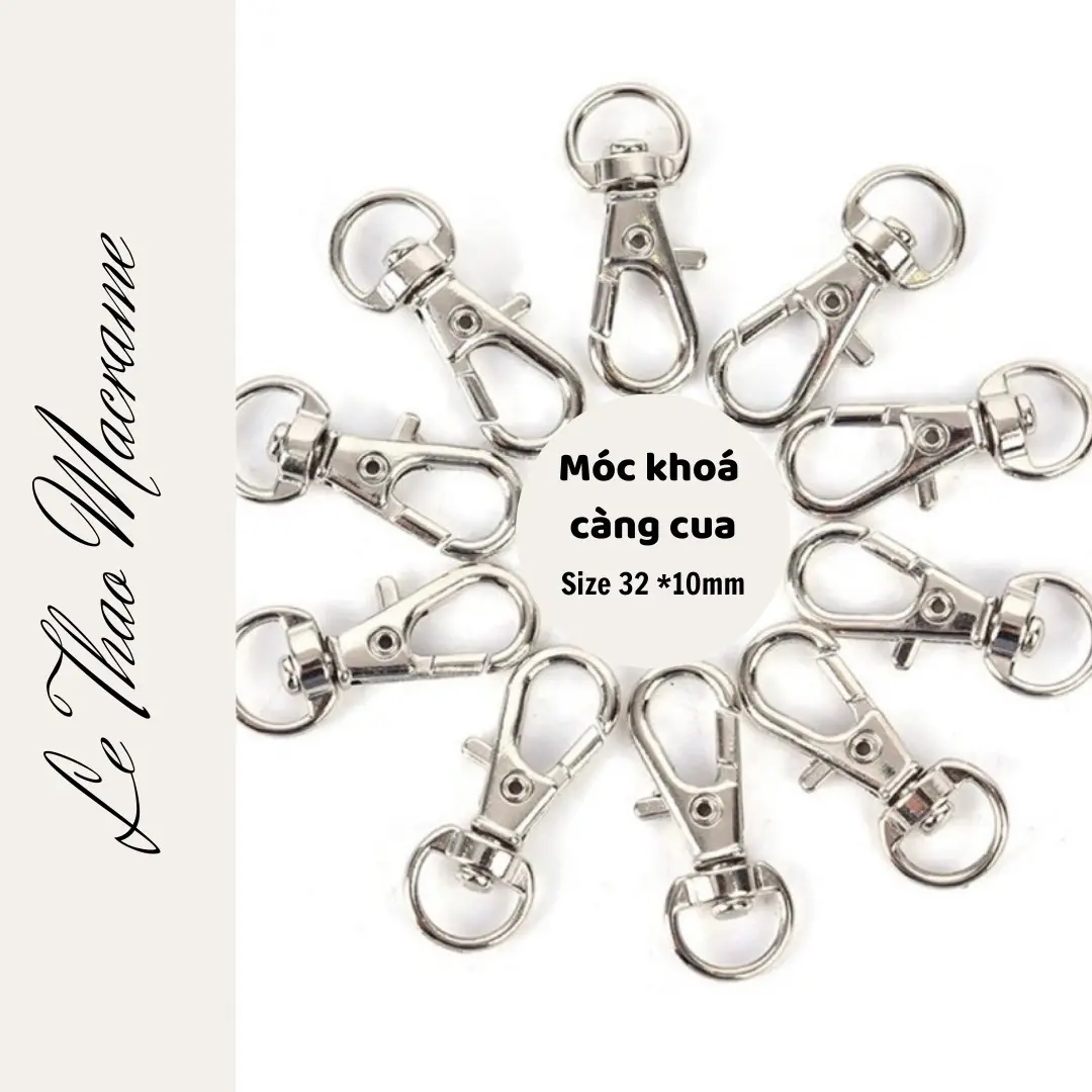 [Size nhỏ 31 * 10mm] Móc khoá càng cua hợp kim nhôm tiện lợi - Nguyên liệu handmade.  Móc Khóa