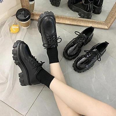 Giày đốc nữ oxford độn đế răng cưa 5cm thời trang mới basic Shoes Cao Su