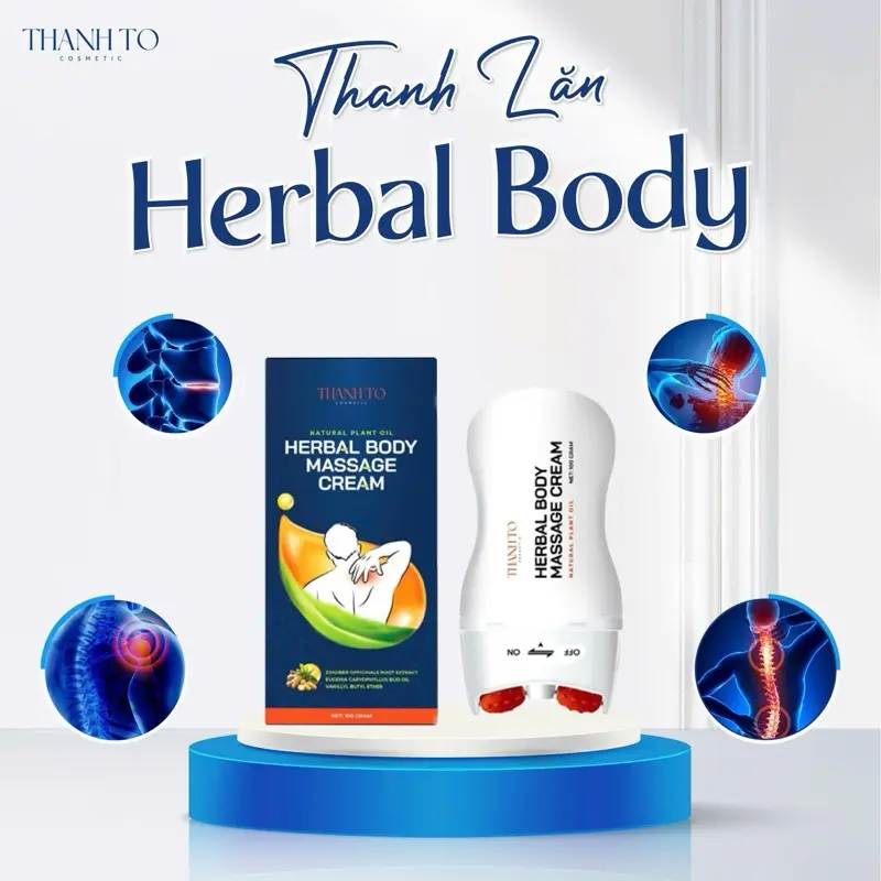 Kem Dầu Thanh Lăn Massage Herbal Body ( Hỗ trợ giảm nhức mỏi ) đầu lăn cao su 0