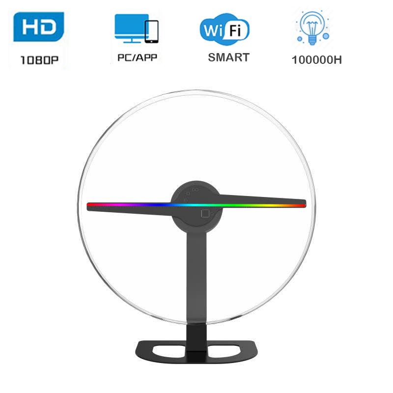 32cm Hologram fan Desktop Customize logo Projector Vertical Transparent Screen LED 3D Holographic Display - Image 4