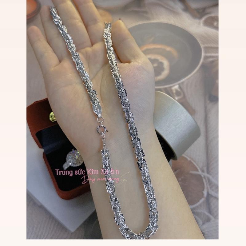 Dây Chuyền Xoắn Vuông Xikim Bản To 6Li, khoá tròn đóng dấu italy Phụ nữ