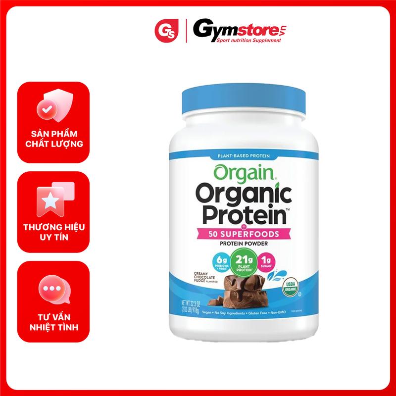 Bột đạm, protein thực vật Orgain Organic Protein & Superfoods - Made in USA