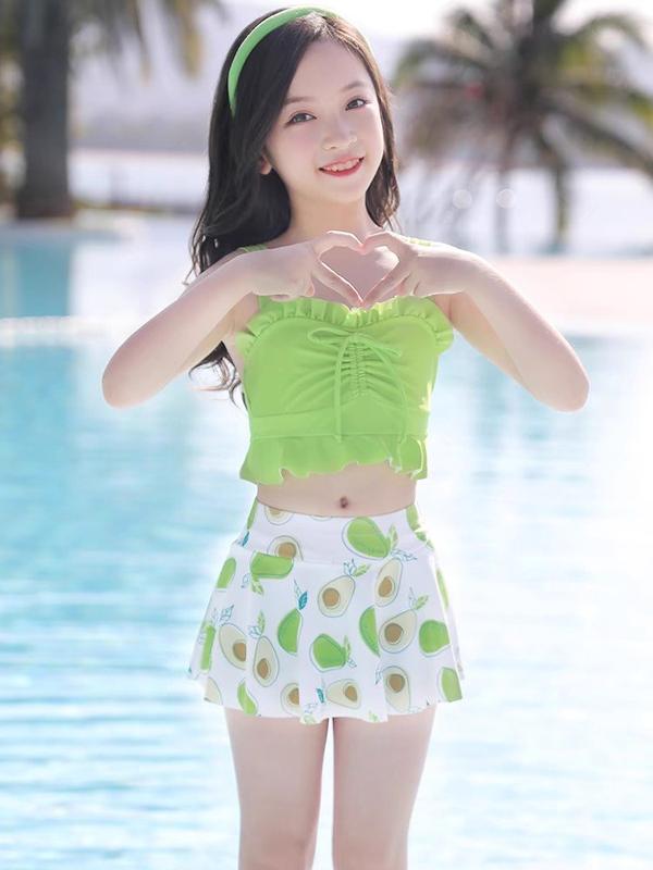 sét bộ bơi siêu xinh cho bé gái (áo 2 dây và chân váy 2 tầng có quần lót bên trong )