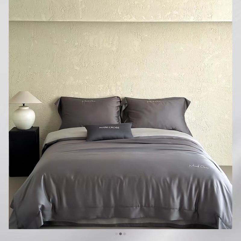 Bộ chăn ga gối lụa tencel mark cross lengzin siêu mịn nhập khẩu từ Áo