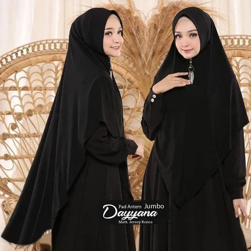 Jilbab Syari Bergo Jumbo Dayyana Khimar Syari Berbahan Jersy ZHI 6