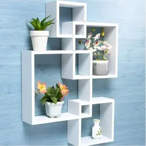 RAK DINDING TEMPEL MELAYANG KOTAK GANDENG, RAK HIASAN DINDING - RAK HIASAN DINDING AESTHETIC mk Mk Kayu