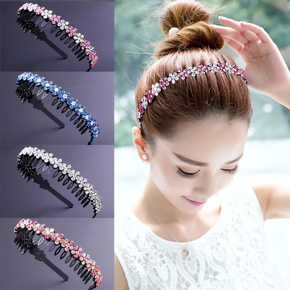 Phụ Kiện Cài Tóc Chống Trượt, Dành Cho Phụ Nữ Và Trẻ Em Gái, cài tóc, Băng Đô Hoa, Vòng, Băng Đô Kim Cương Giả Băng Đô Lược Đánh Răng