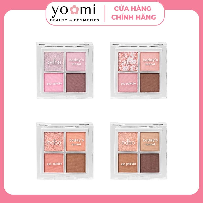 [ODBO] Phấn Mắt ODBO 4 Ô Today Mood Eye Palette OD2018 4g Trang Điểm Tự nhiên Lâu Trôi Mỹ Phẩm Eyeshadow Nhũ Mắt Bảng Phấn Mắt Nữ Cosmetic Đánh Mắt blush  crunch bảng  mắt bảng  mắt bảng  màu gogo tales 4 phấn  mắt lạnh nâu tone