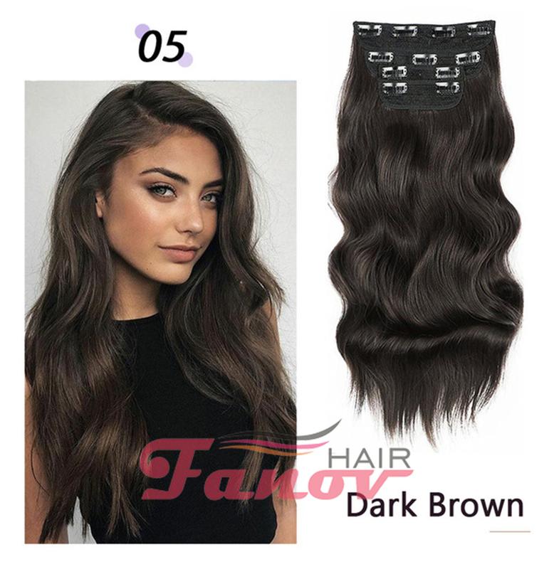Product Introduction of Fanov-Human H connection, curly clip, 4 pcs/set, omber black and brown, for women and girls 20