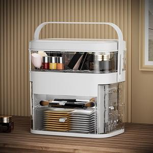 Kotak Penyimpanan Mekap, Gaya Selebriti Internet, Kalis Habuk, Sesuai untuk Produk Penjagaan Kulit, Meja Solek, dengan Penutup dan Cermin, Penyusun Bersepadu Barang Kemas Supplies wardrobes penyangkut pakaian & cangkuk