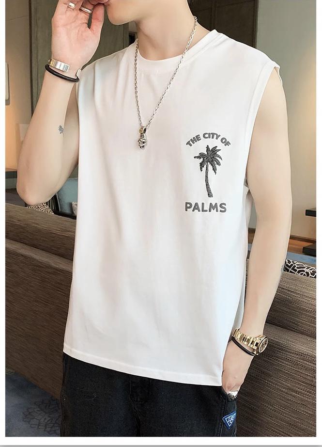 Product Introduction of Áo thun balo tanktop in hình nổi  cây dừa Nam Menswear có thể giặt máy đơn giản 10