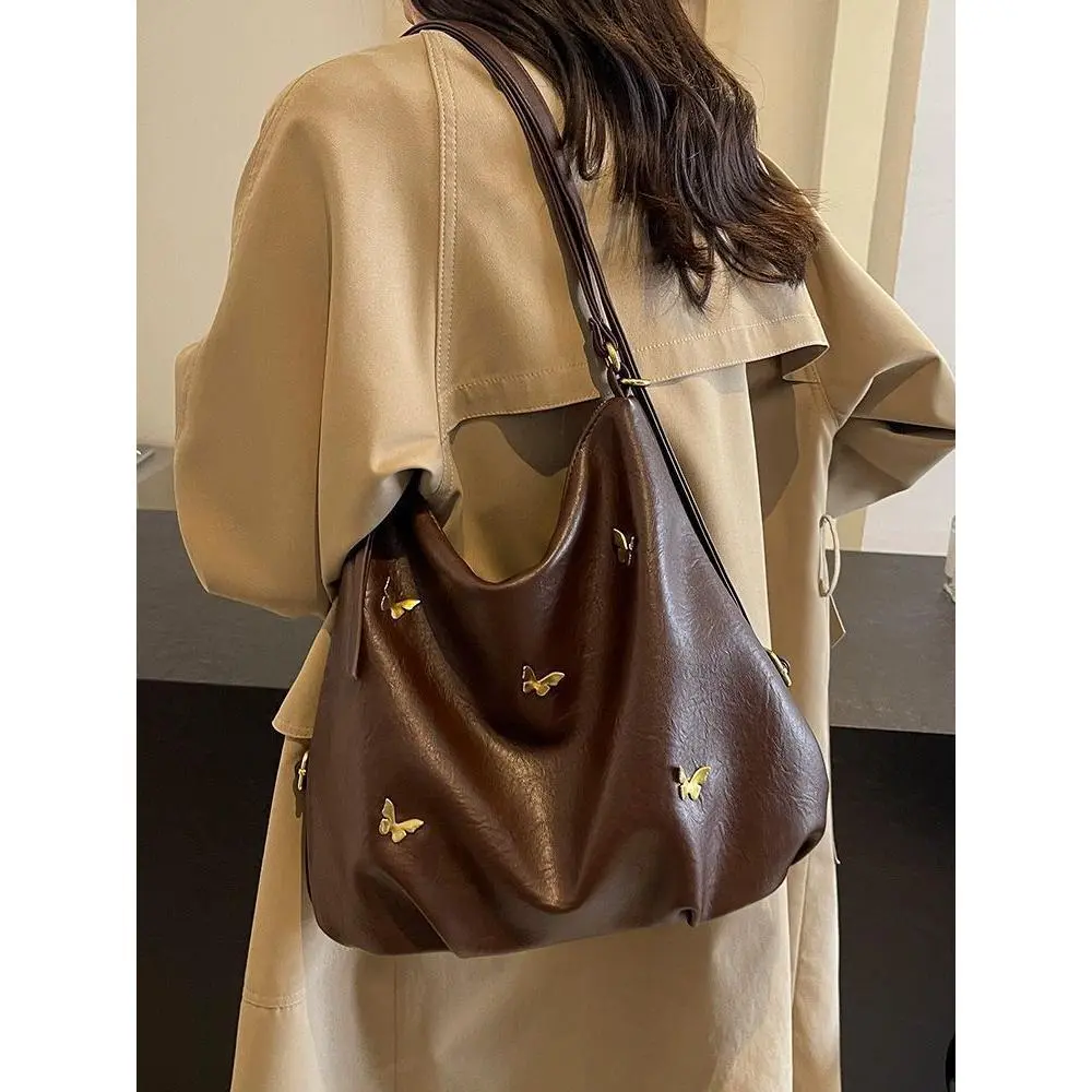 Beg Tote, Reka Bentuk Niche, Kapasiti Besar, Untuk Wanita, Gaya Retro, Sesuai untuk Musim Luruh dan Musim Sejuk, Beg Bahu dan Silang Badan, Beg galas, 2024 Ketibaan Baru Bags Totebag