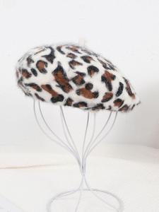 Women's Elegant Leopard Print Beret, Trendy Soft Comfortable Beret Hat, Fashionable All-match Accessories for Women & Girls for Fall & Winter