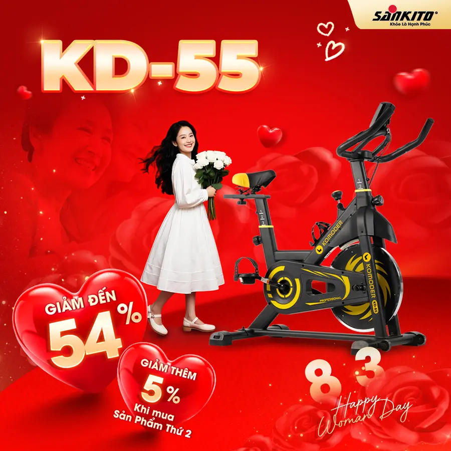 Xe Đạp Tập Komoder KD-55 Thiết Kế Nhỏ Gọn, Cấu Tạo Từ Khung Thép Dày Dặn Chống Gỉ Mạ niken