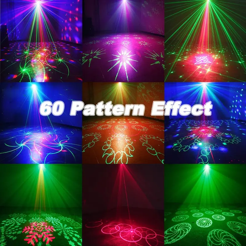USB Powered 3 In 1 LED Stage Light, Audio Event Disco Light, RGB Projector Party Light With Remote Control For Karaoke Bars Nightclubs Birthday 4