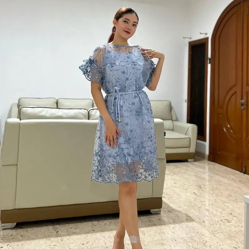 Dress W26 Korean Look Baju Pesta Elegant 7