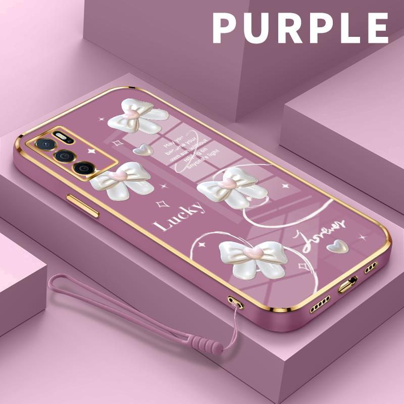 Casing Hp untuk OPPO A16 A16s A1 Pro A11 A11x A11K A12 A12s A12e A15 A15s A16K A16e A17 A18 A1k A1x A2 5G A2x A3 A31 A32 A33 2020 A35 2021 A36 A37 A38 A39 A3 Pro 3D Stereo Bow Tie Silicon TPU Electroplating Case Murah 0