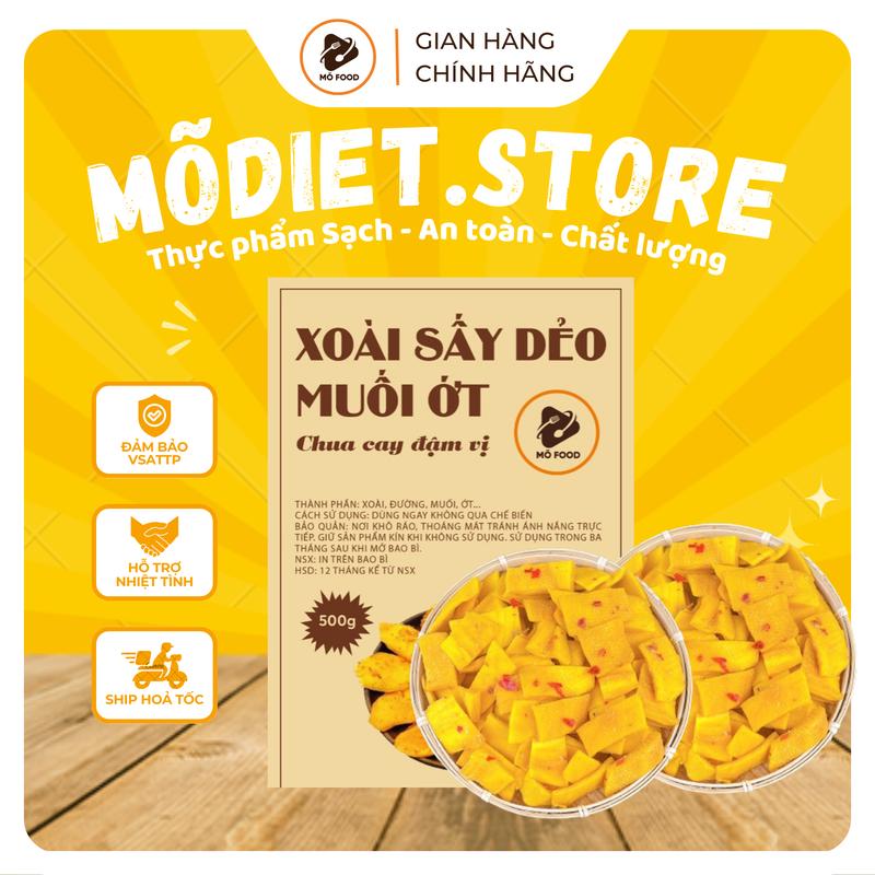 Xoài Sấy Dẻo Muối Ớt - VIP ( Cắt lát ) - Tặng kèm muối Ngọc Yến Ăn Vặt Snack Food Thức Ăn Thức Ăn