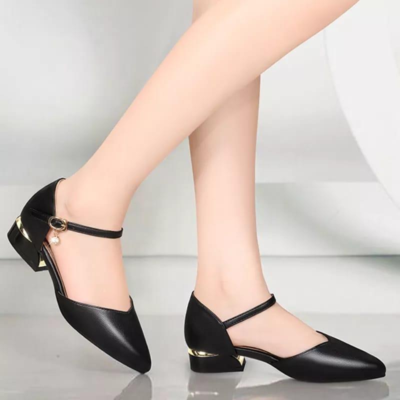 DM SHOES - SANDAL HEELS HAK MULES 3 CM SENDALWISUDA/WEDDING CASUAL SIMPLE PU 112 3