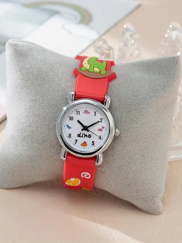 Cute Cartoon Dinosaur Pattern Quartz Watch, Fashionable Wristwatch for Men, Trendy All-match & Exquisite Watch for Birthday Gift 3