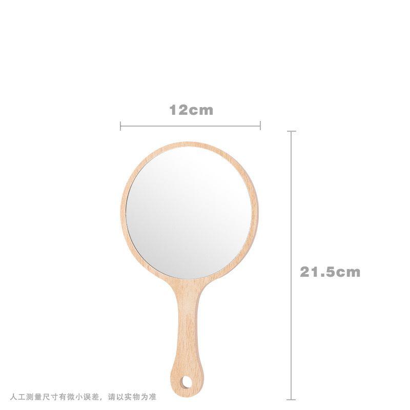 Product Introduction of New High-end Handheld Niche Rectangular Princess Makeup Mirror with Wooden Handle, High-definition Portable Pocket Mirror 3